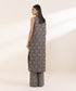 Women's Unstitched Embroidered Beige And Black Khaddar Shirt and Trousers